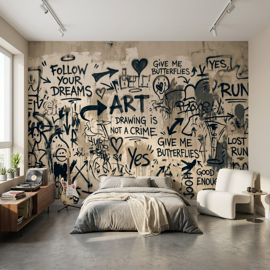 Graffiti Wallpaper Urban Abstract Removable Wall Decor