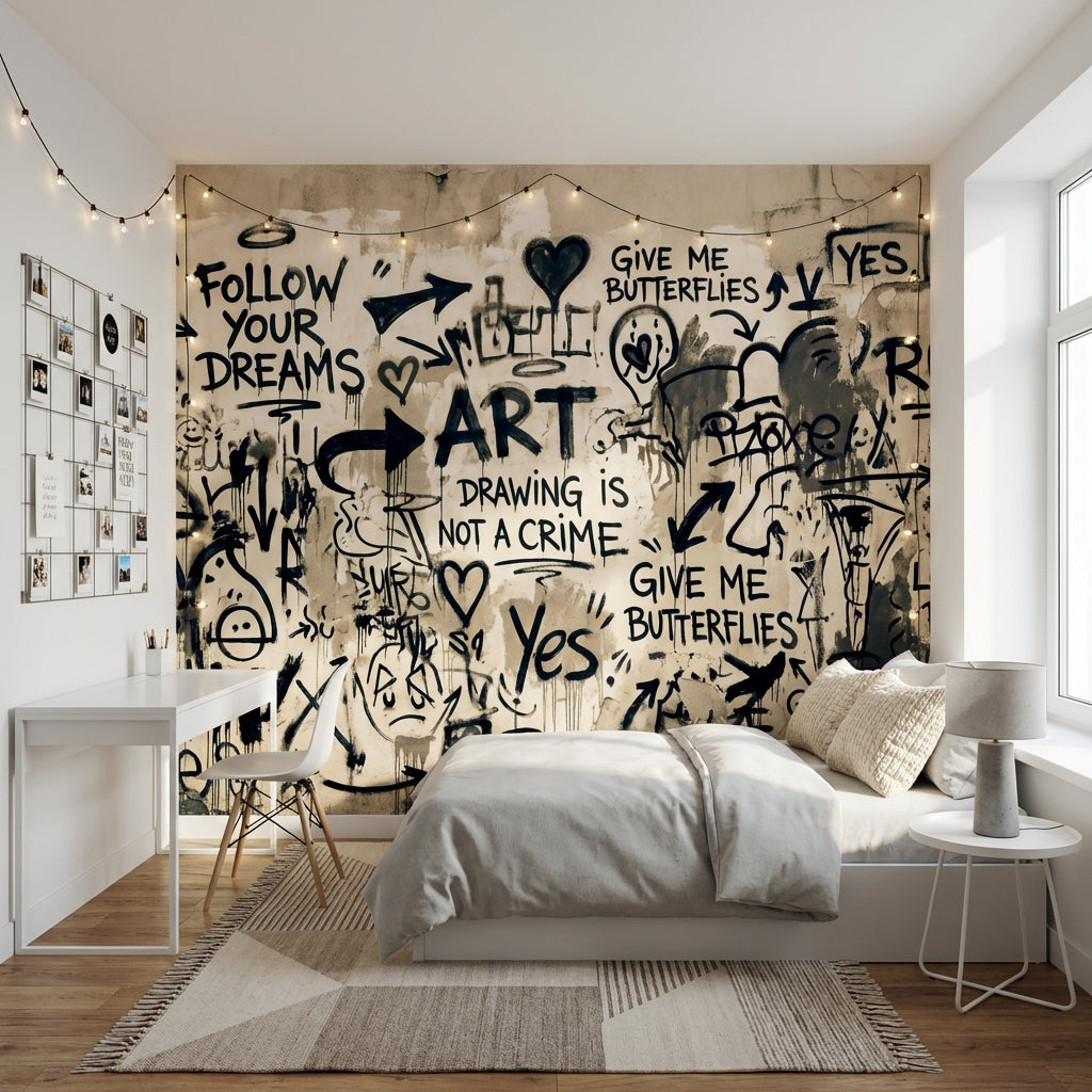 Graffiti Wallpaper Urban Abstract Removable Wall Decor