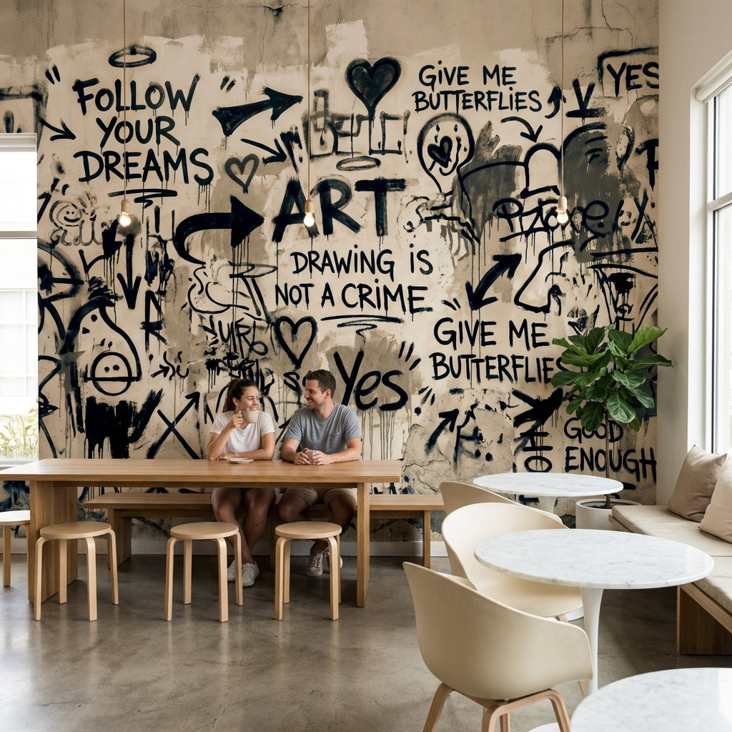 Graffiti Wallpaper Urban Abstract Removable Wall Decor