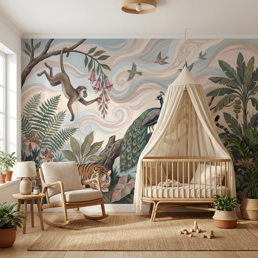 Jungle Wallpaper Animals Exotic Wall Mural