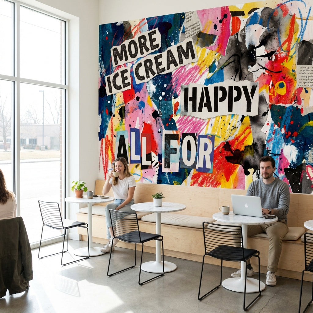 Eclectic Collage Wallpaper Vibrant Modern Wall Mural