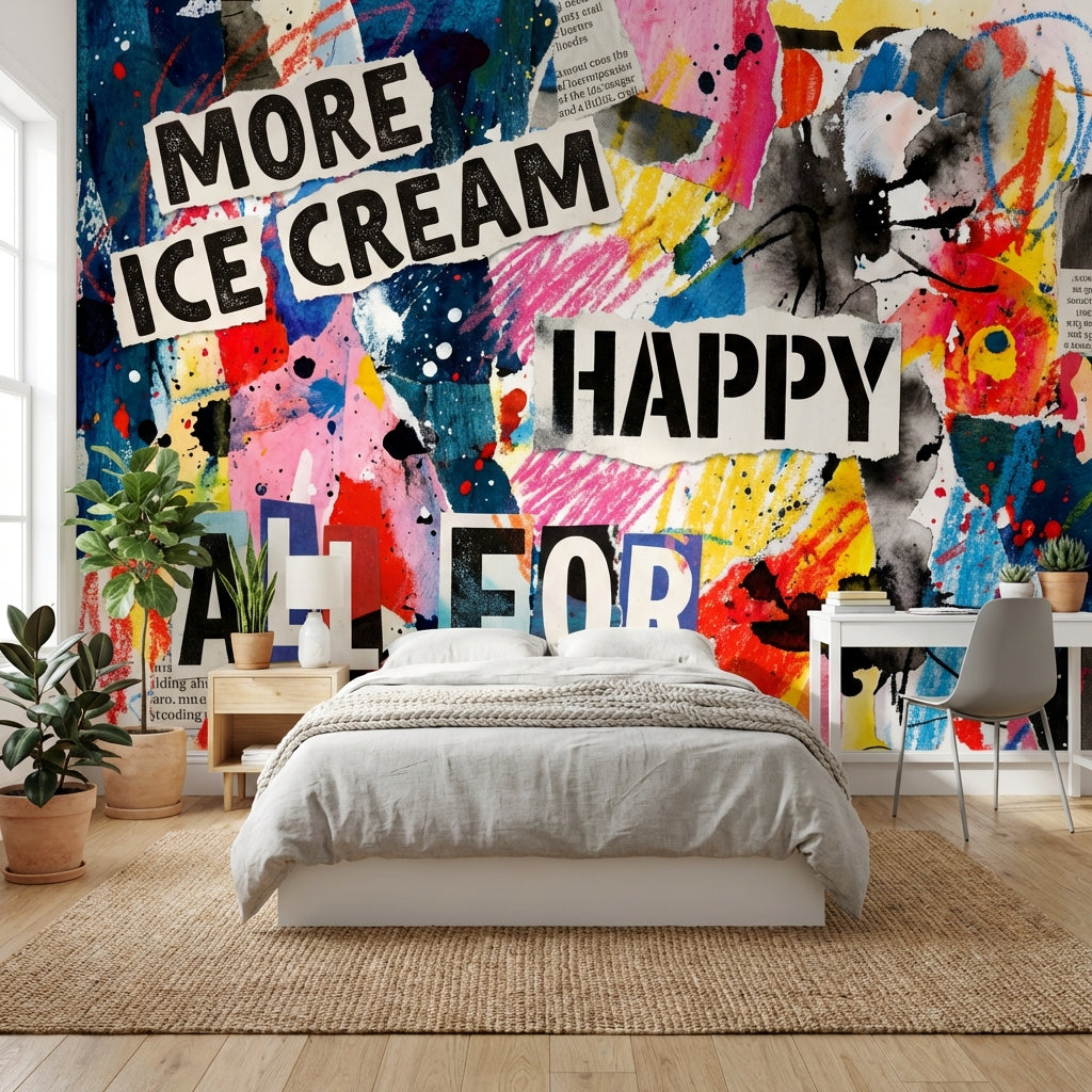 Eclectic Collage Wallpaper Vibrant Modern Wall Mural