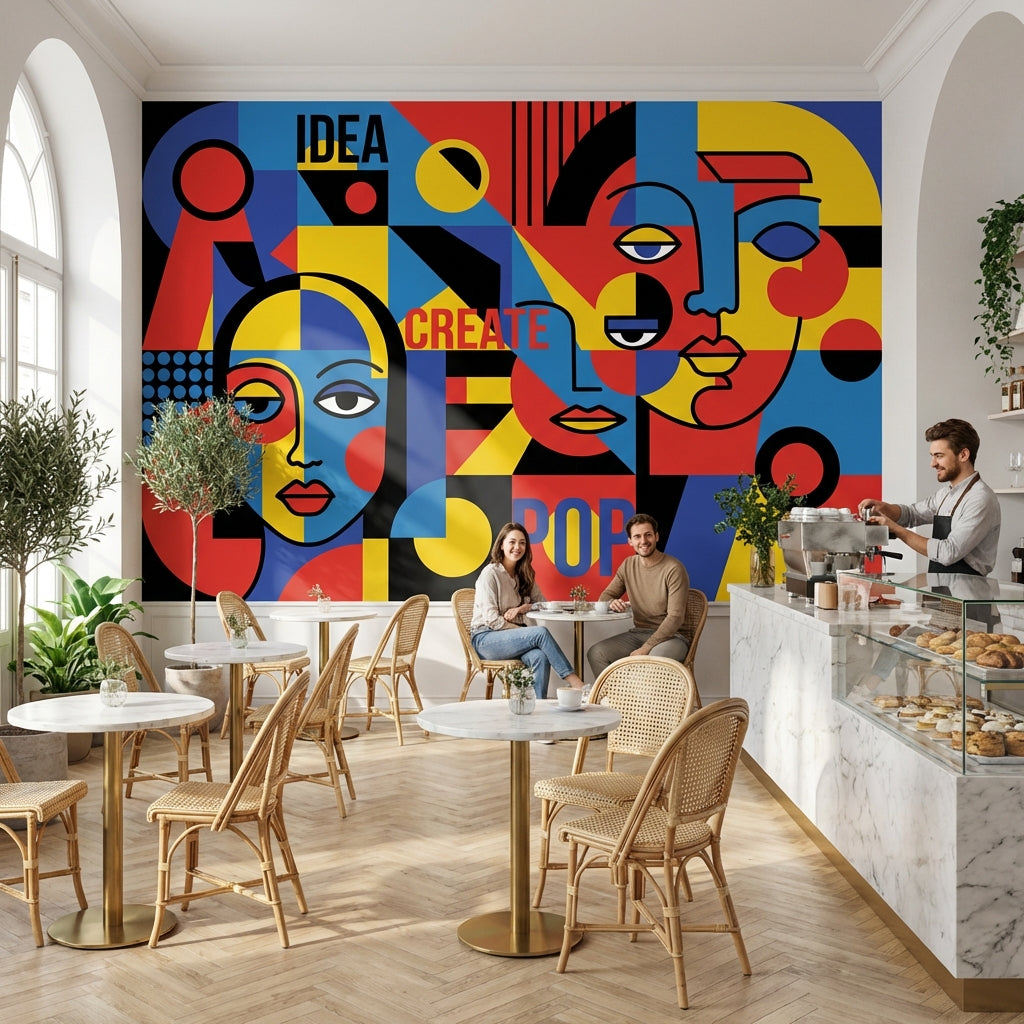 Geometric Wallpaper Abstract Pop Art Wall Mural