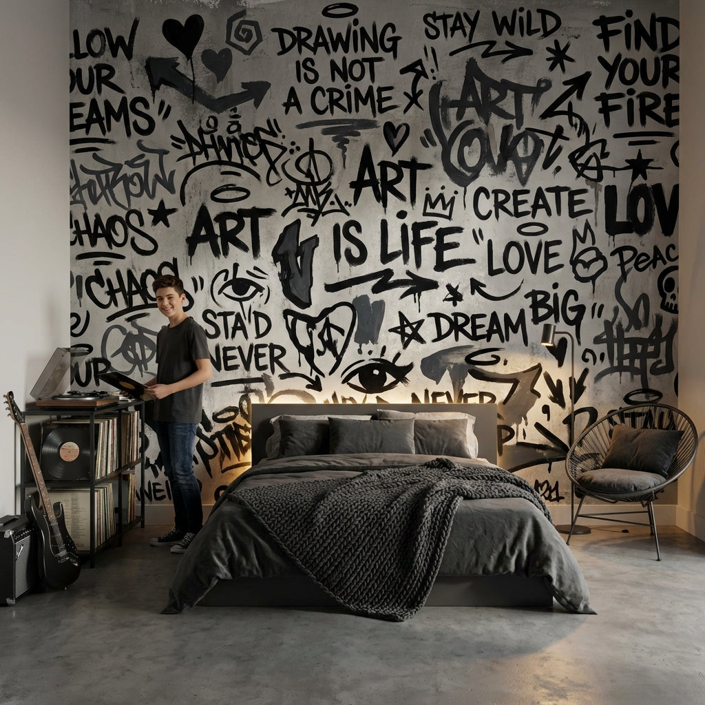 Graffiti Wallpaper Abstract Urban Wall Mural – Ready-to-Ship Outlet