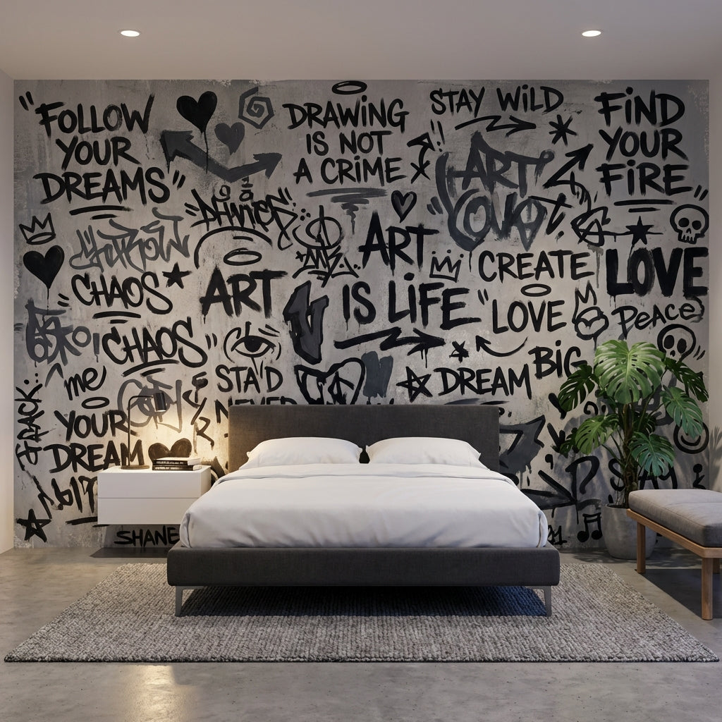 Graffiti Wallpaper Abstract Urban Wall Mural