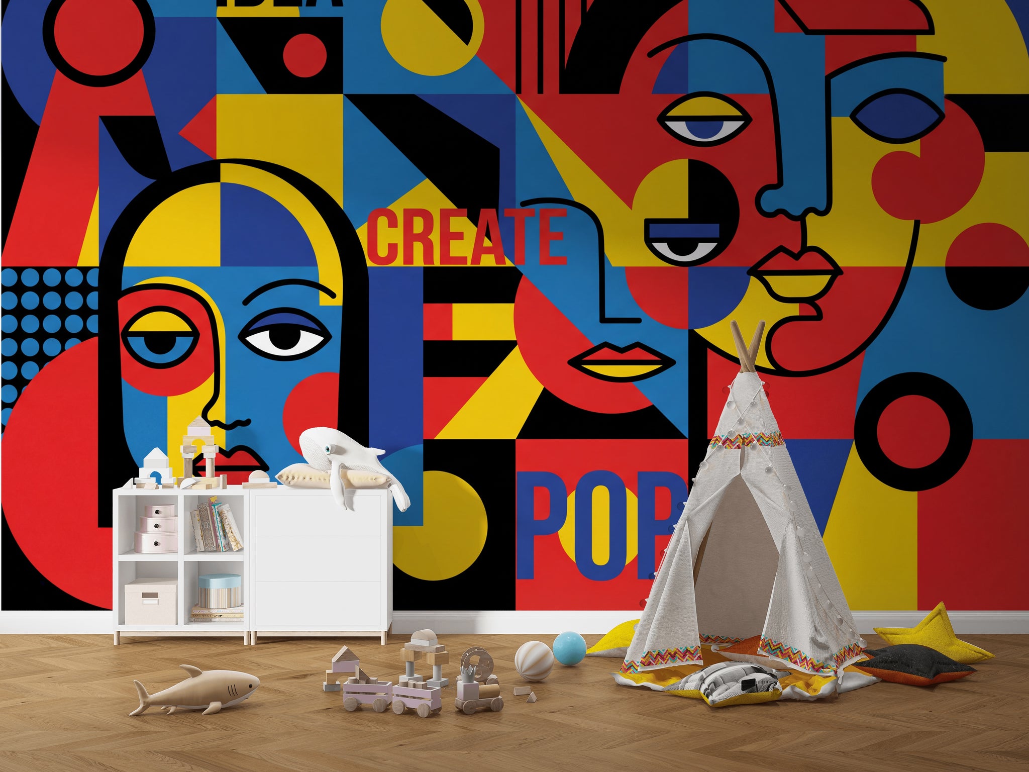 Geometric Wallpaper Abstract Pop Art Wall Mural