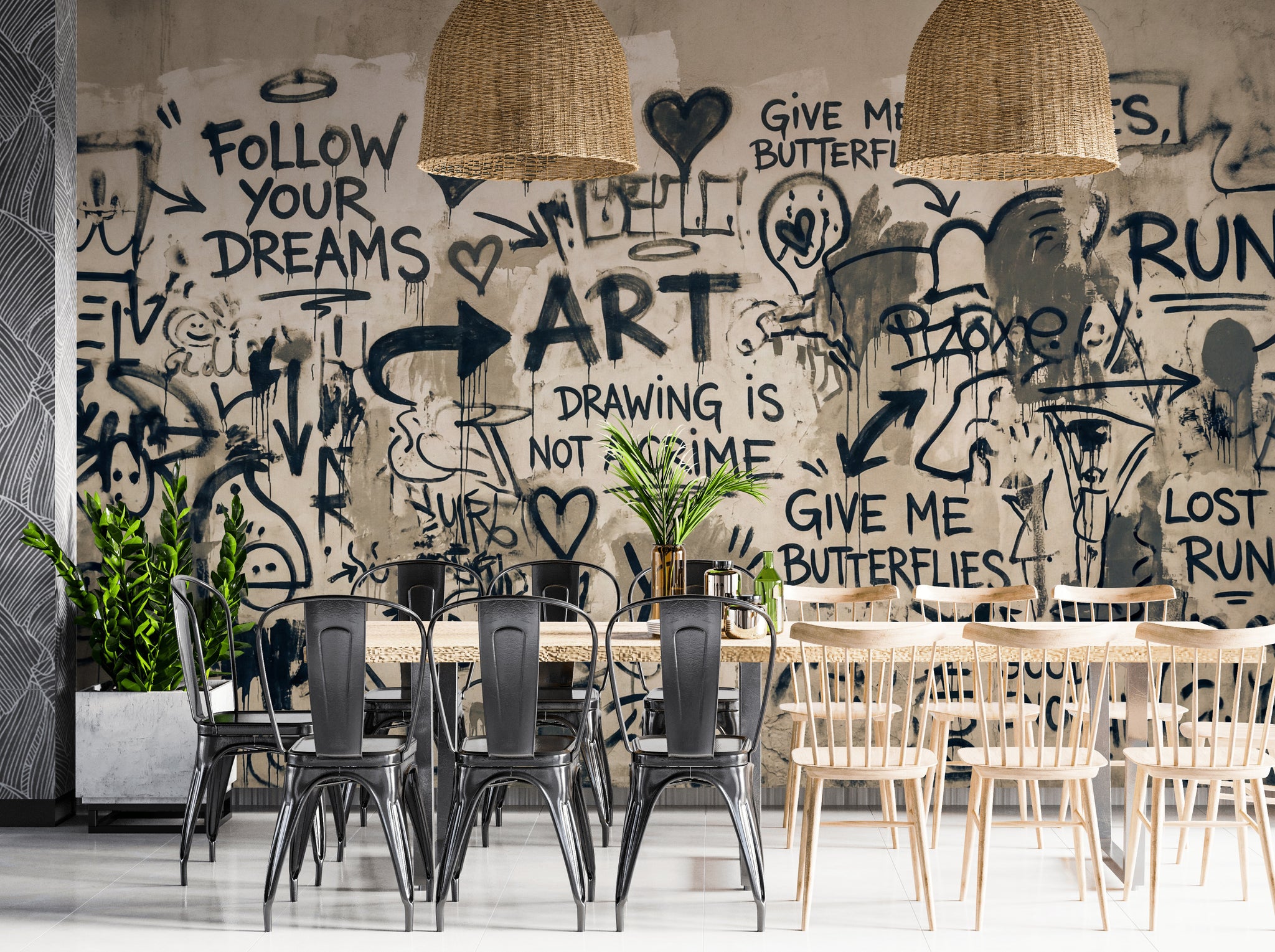 Graffiti Wallpaper Urban Abstract Removable Wall Decor