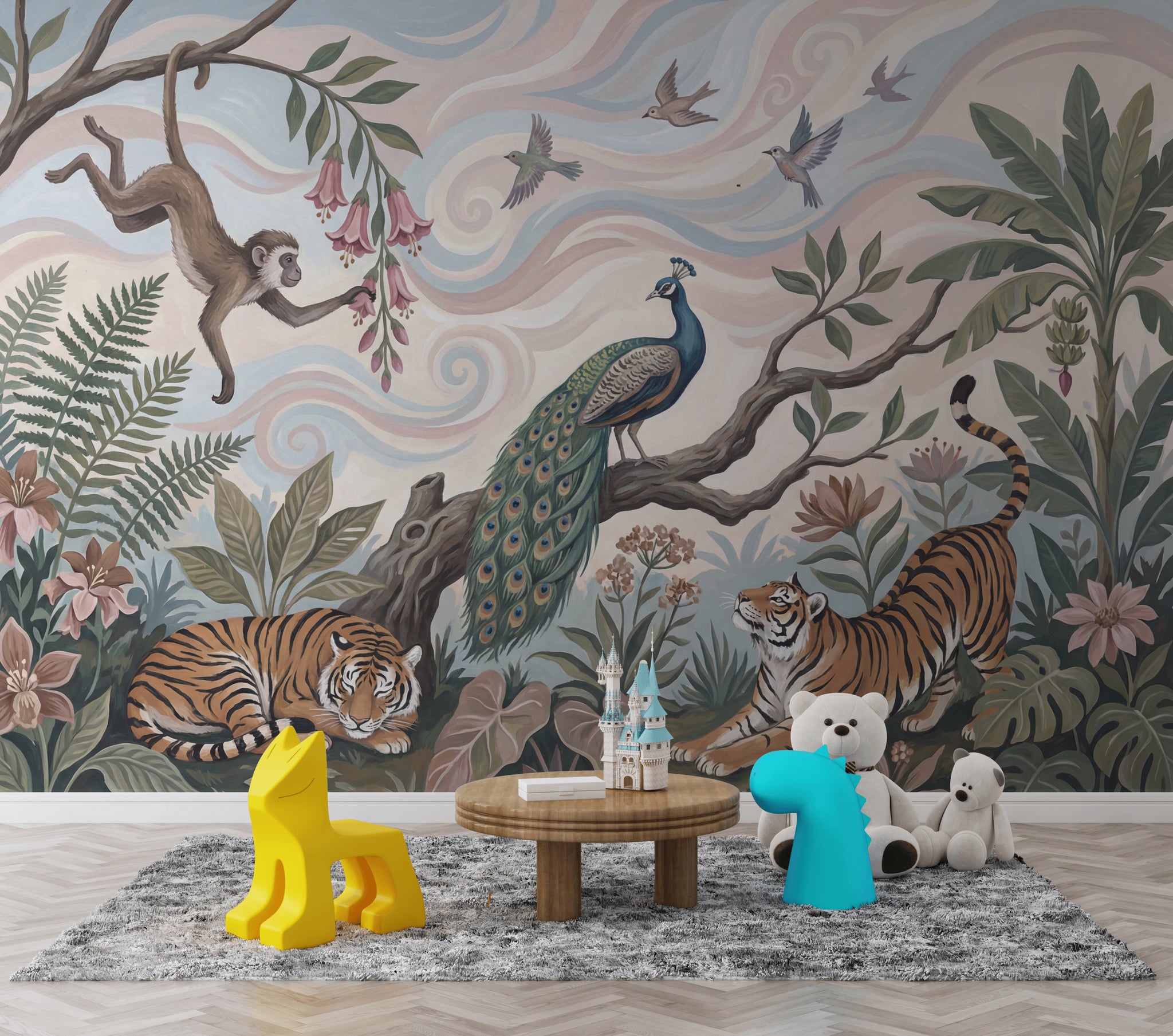 Jungle Wallpaper Animals Exotic Wall Mural