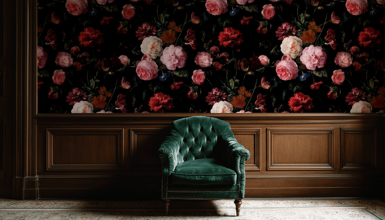 Floral Wallpaper Vintage Botanical Wall Mural