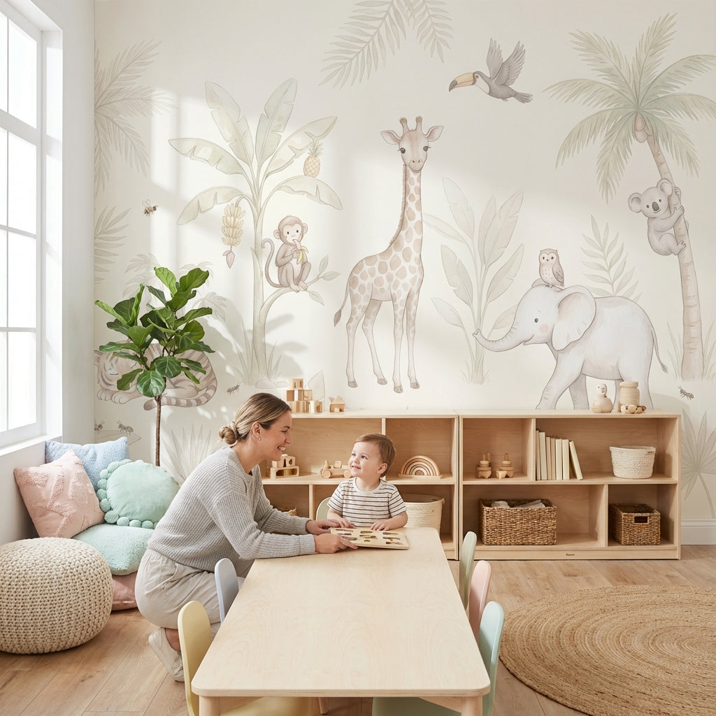 White Background Wallpaper Neutral Minimal Wall Mural