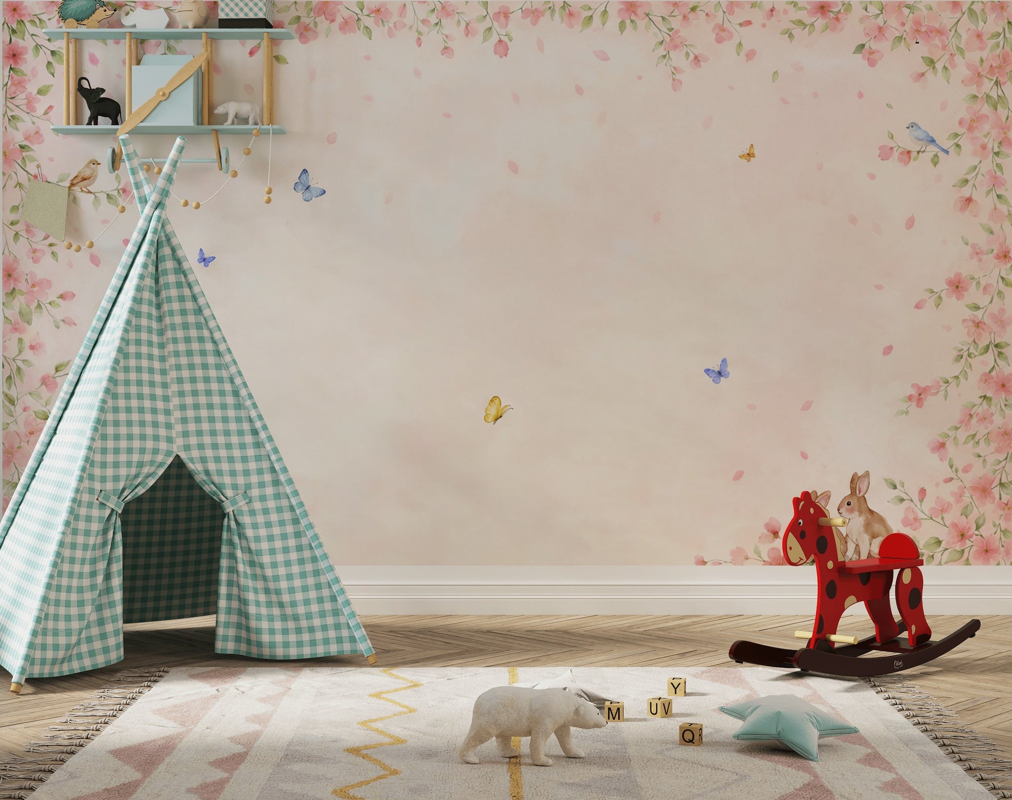 Pink Cherry Wallpaper Blossom Spring Wall Mural
