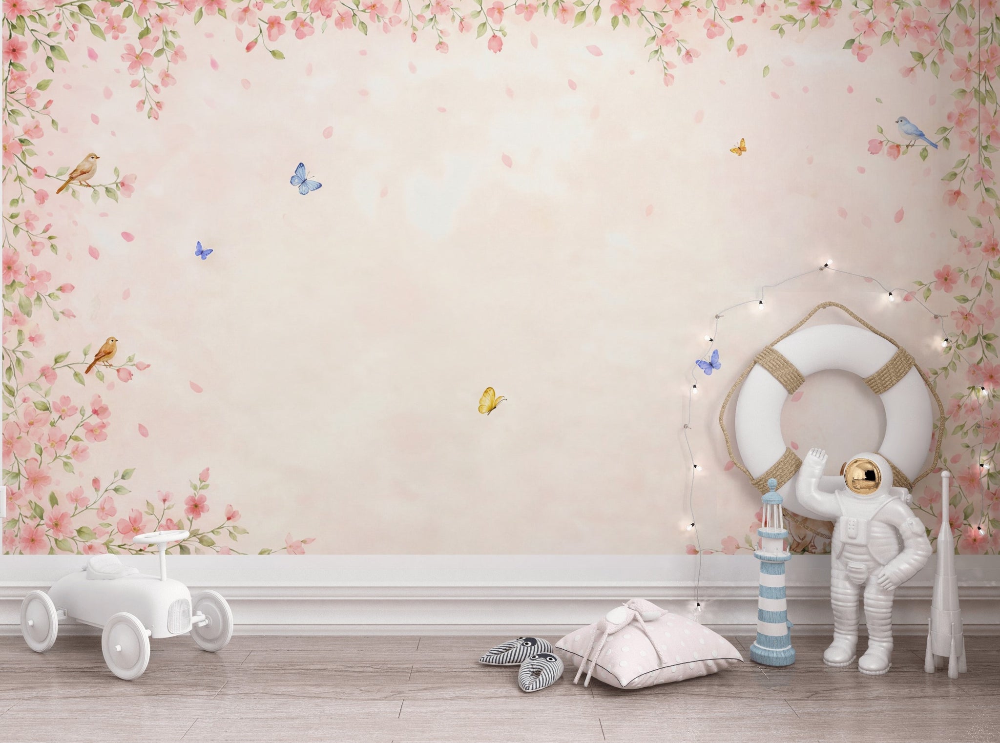 Pink Cherry Wallpaper Blossom Spring Wall Mural
