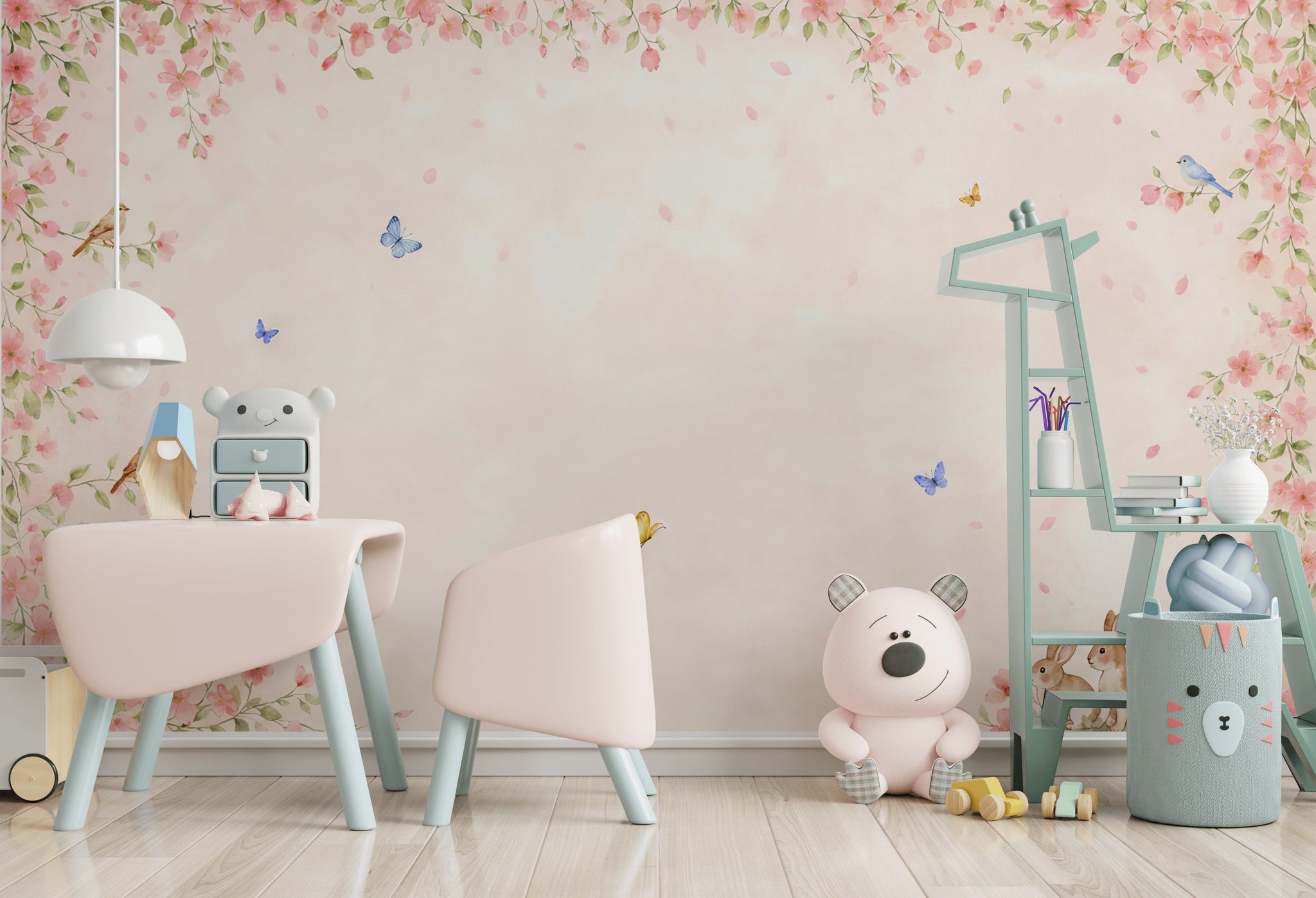 Pink Cherry Wallpaper Blossom Spring Wall Mural