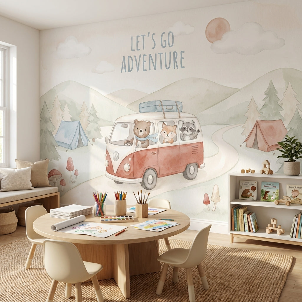 Adventure Wallpaper Camping Woodland Animals Removable Wall Decor