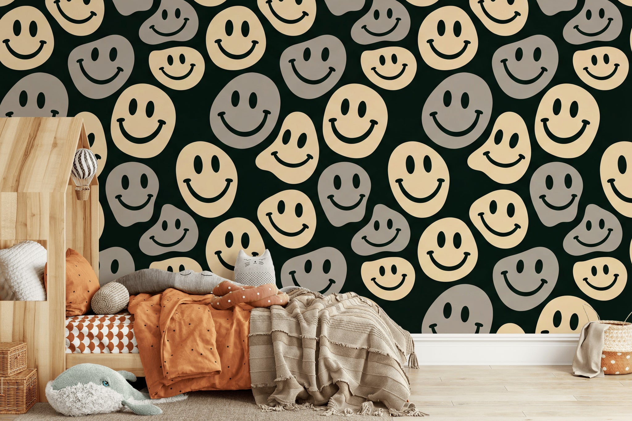 Smiley Face Wallpaper Retro Pop Art Wall Mural