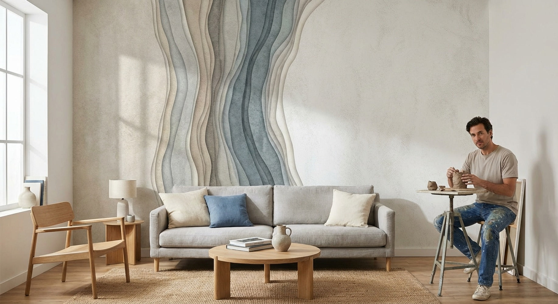 Concrete Texture Wallpaper Cement Finish Industrial Surface Wall Mural