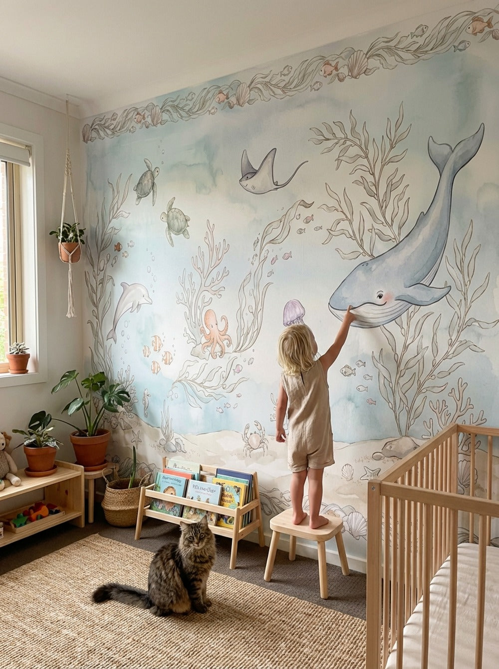 Underwater Wallpaper Ocean Watercolor Wall Mural