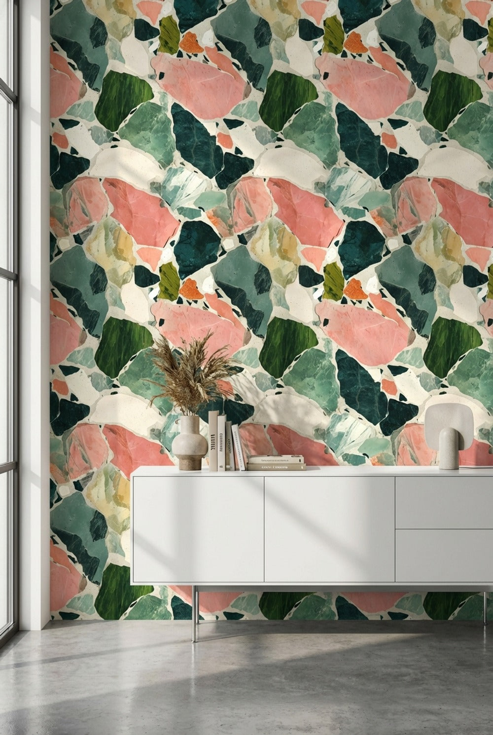 Terrazzo Wallpaper Marble Abstract Mosaic Decorative Mural