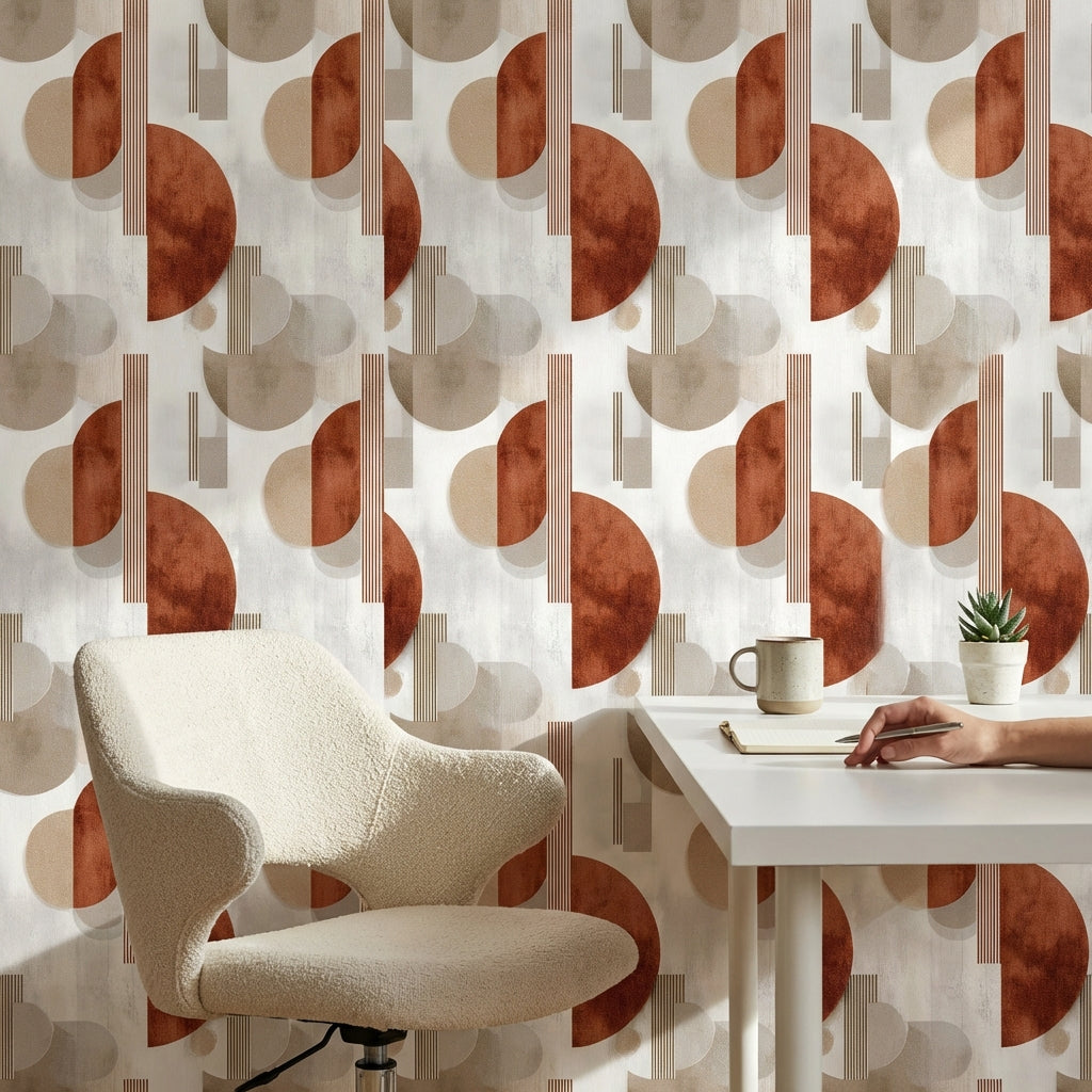 Mid Century Modern Wallpaper Retro Removable Modern Wall Art