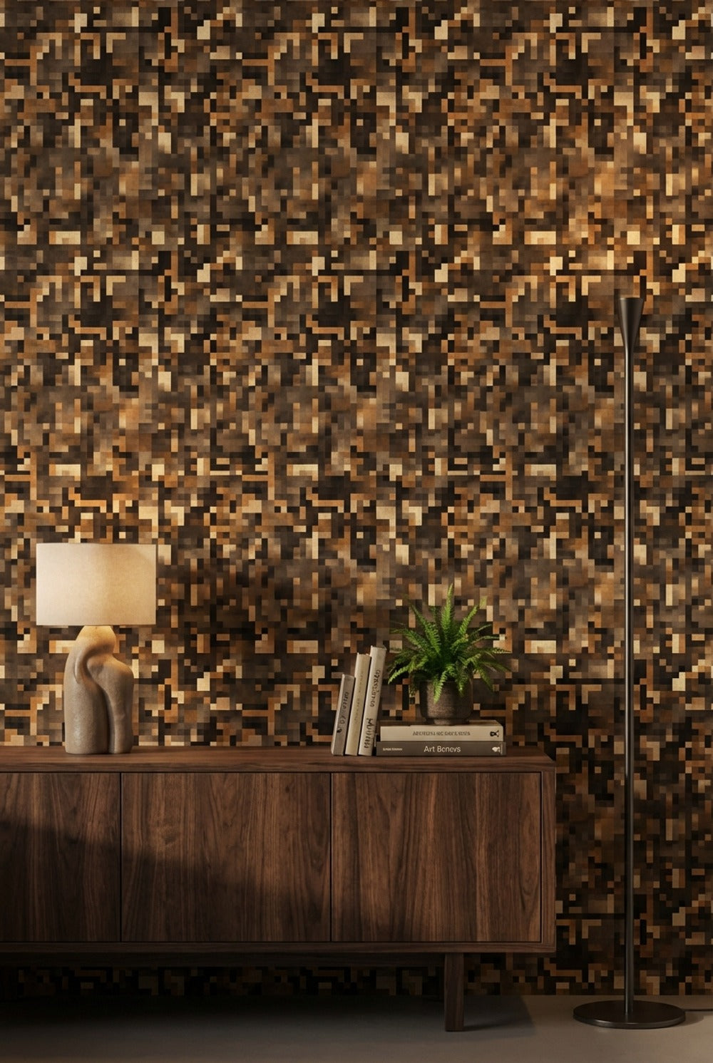 Pixelated Wallpaper Geometric Mosaic Decorative Mural