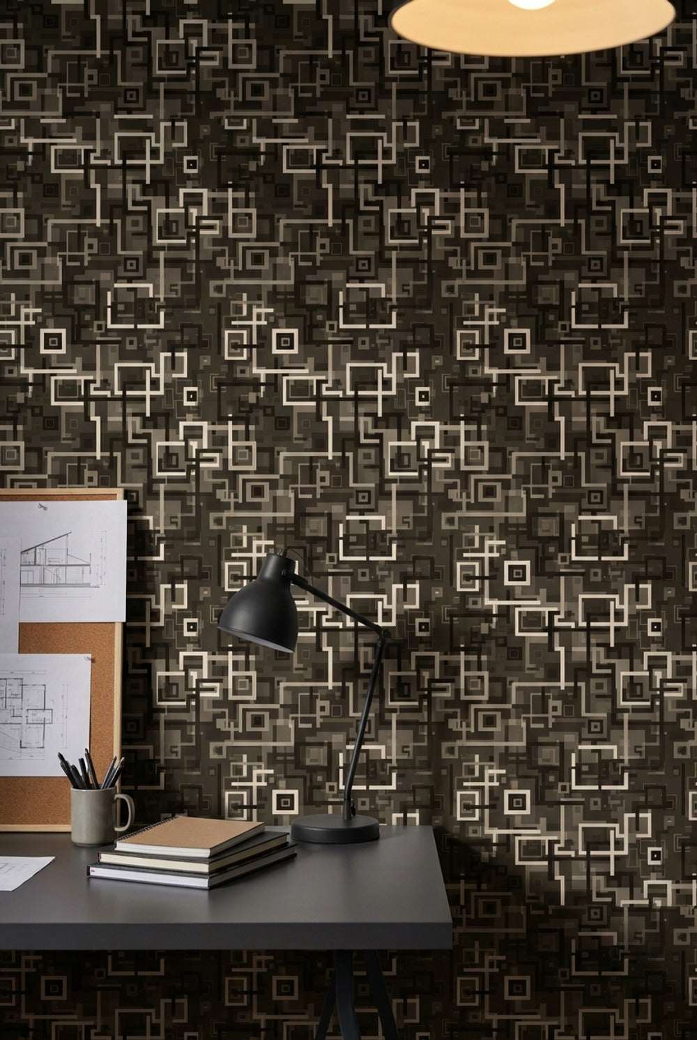 Mid-Century Modern Wallpaper Modern Geometric Removable Abstract Wall Art
