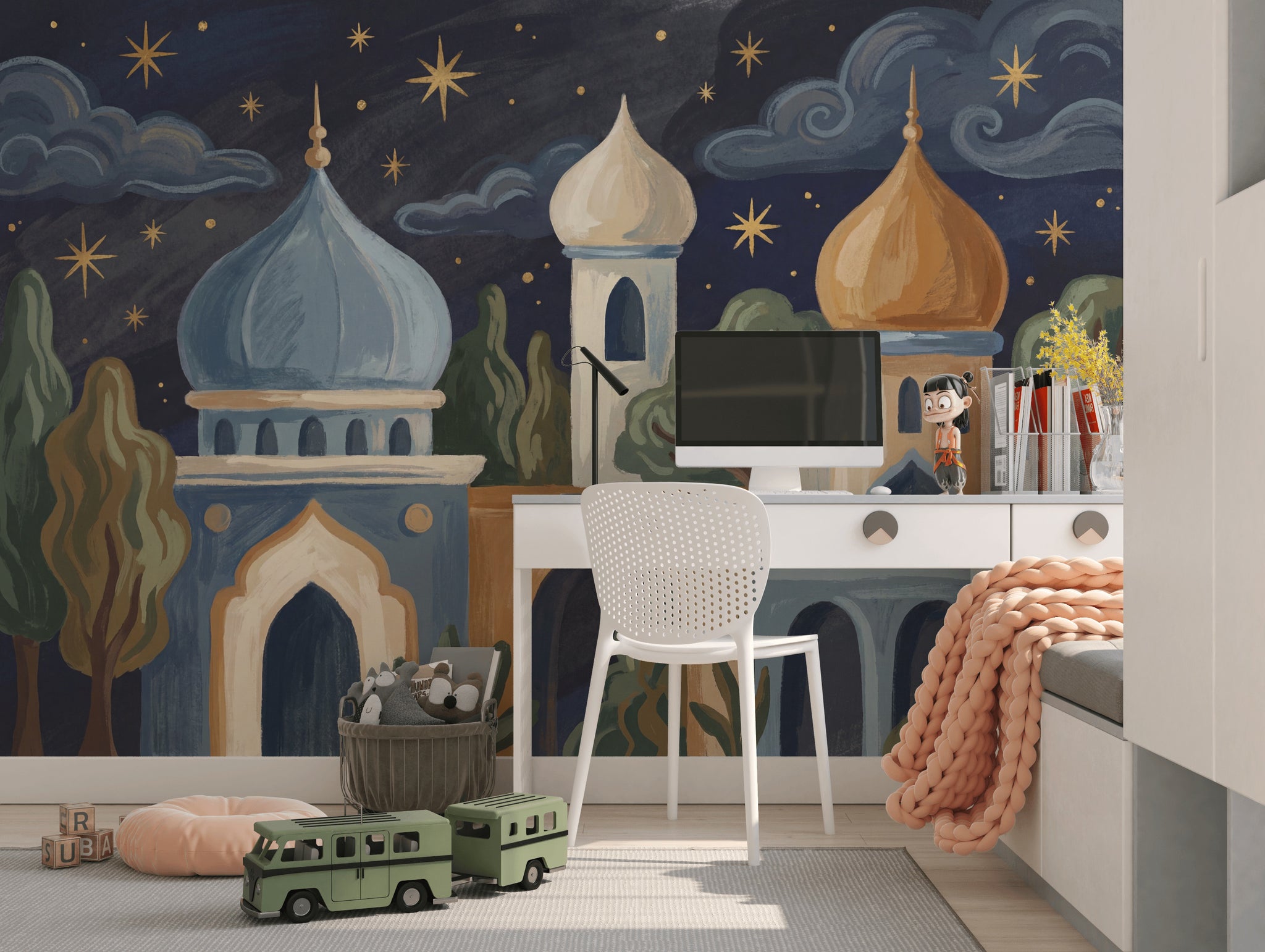 Onion Domes Wallpaper Dark Night Sky Starry Wall Mural