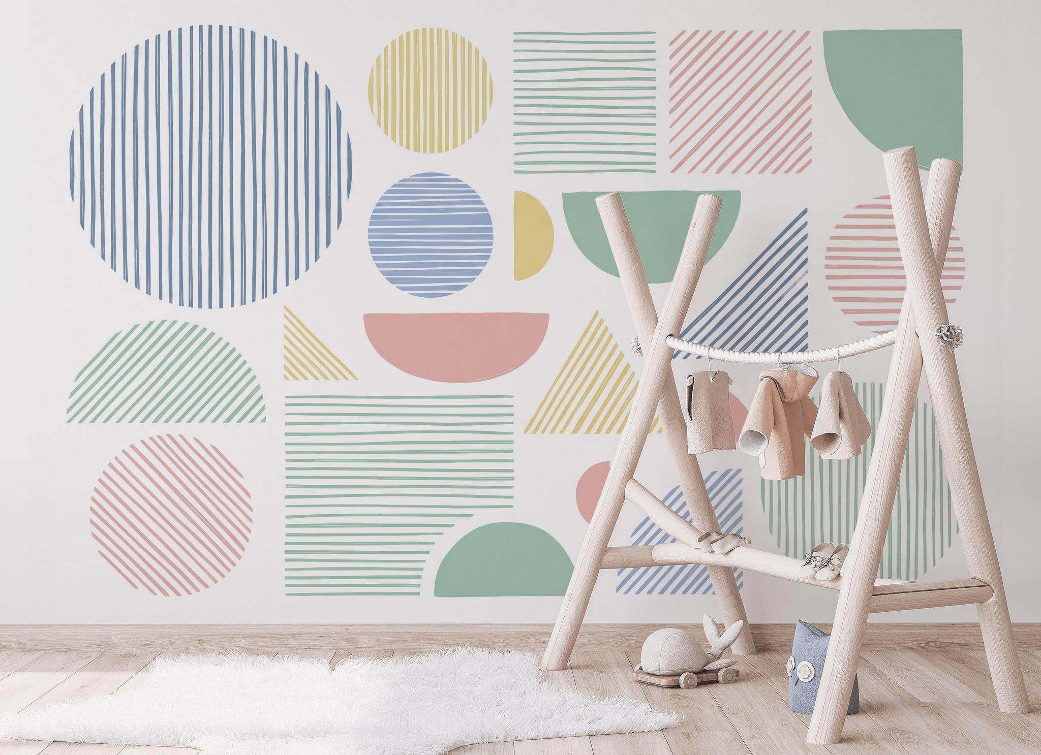 White Background Wallpaper Minimalist Modern Graphic Wall Mural