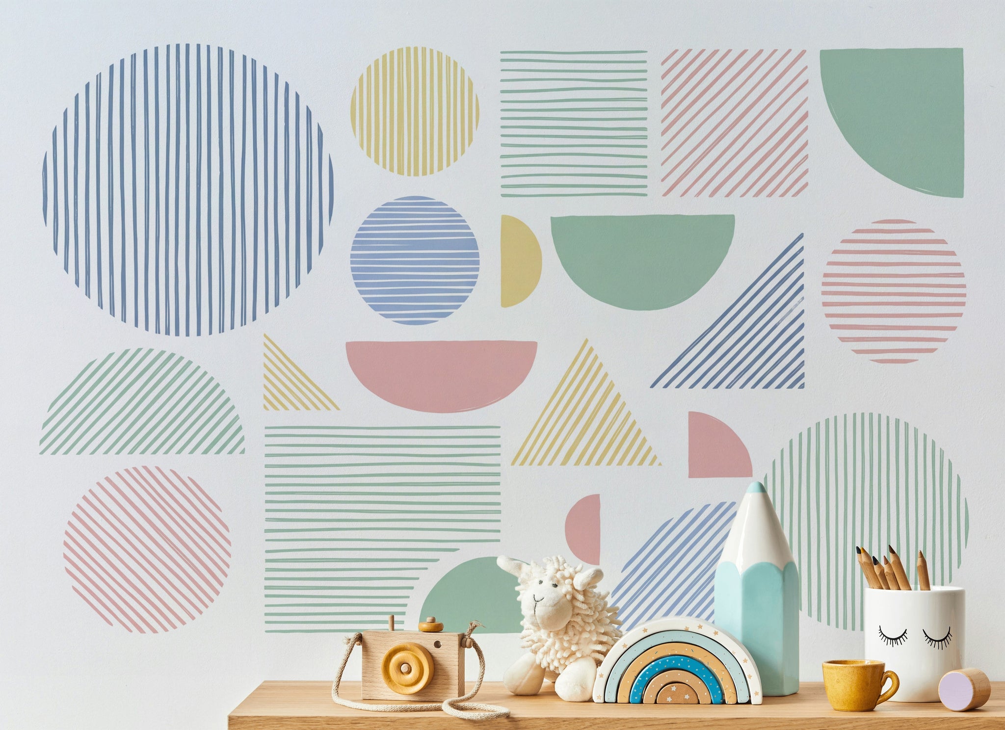 White Background Wallpaper Minimalist Modern Graphic Wall Mural