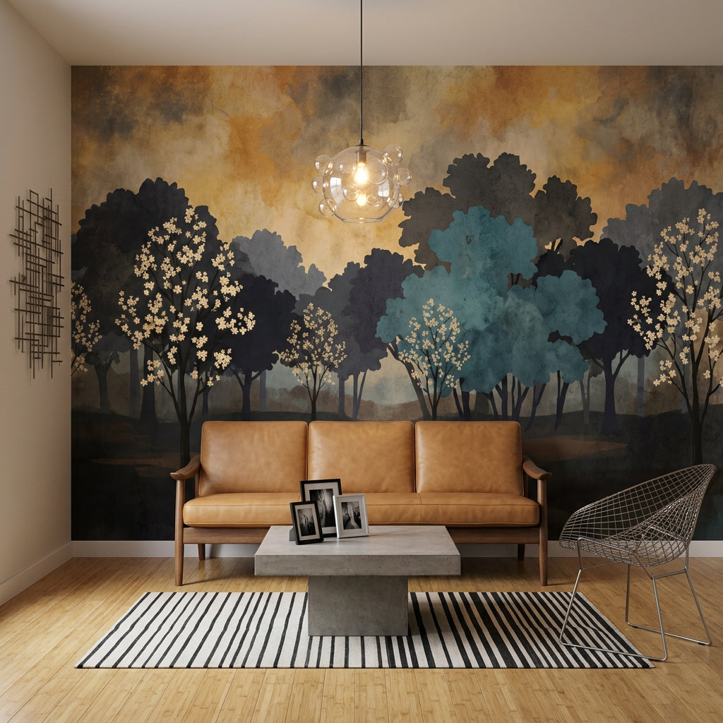 Watercolor Texture Wallpaper Paper Texture Forest Wall Mural