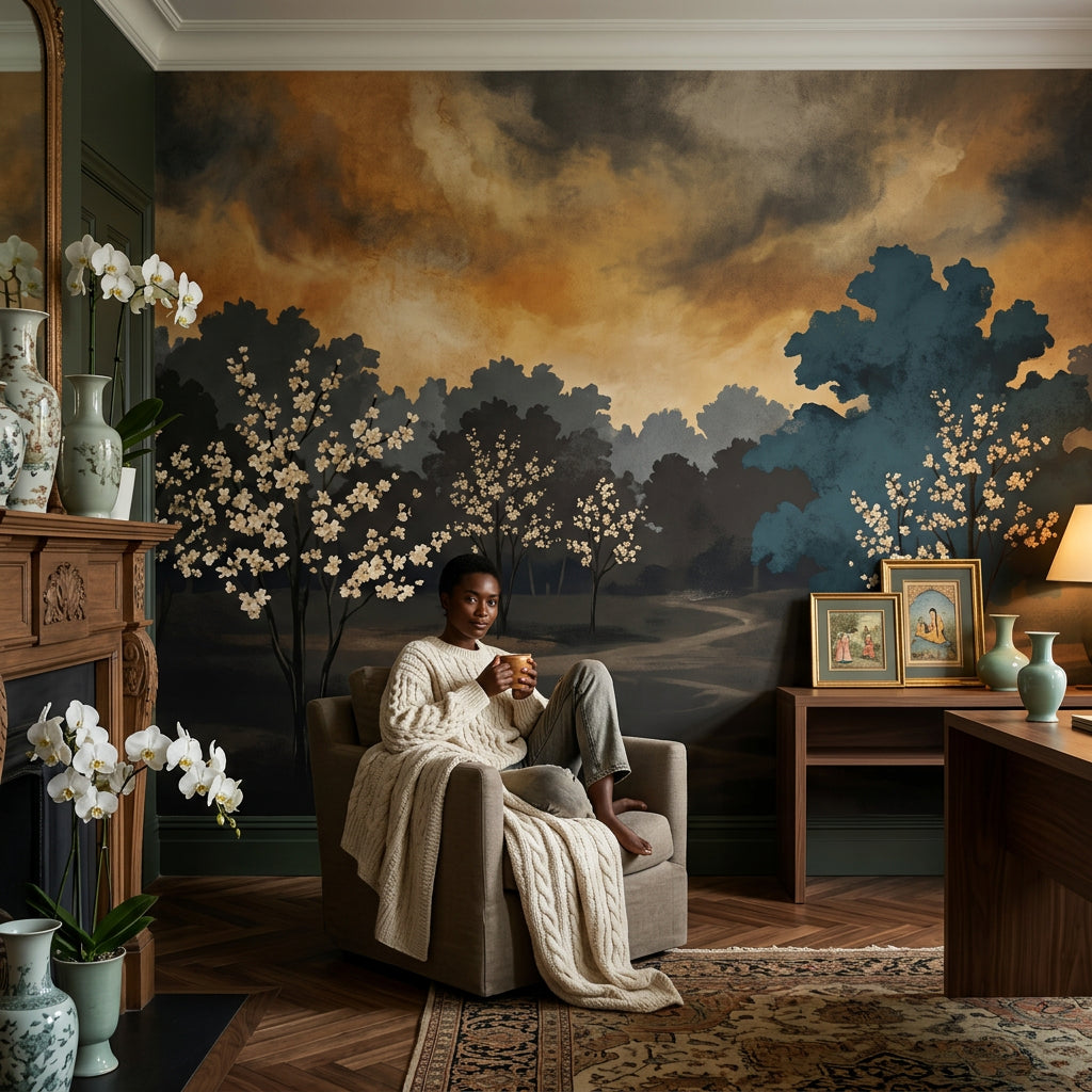 Cloudy Sky Wallpaper Overcast Removable Stormy Wall Decor