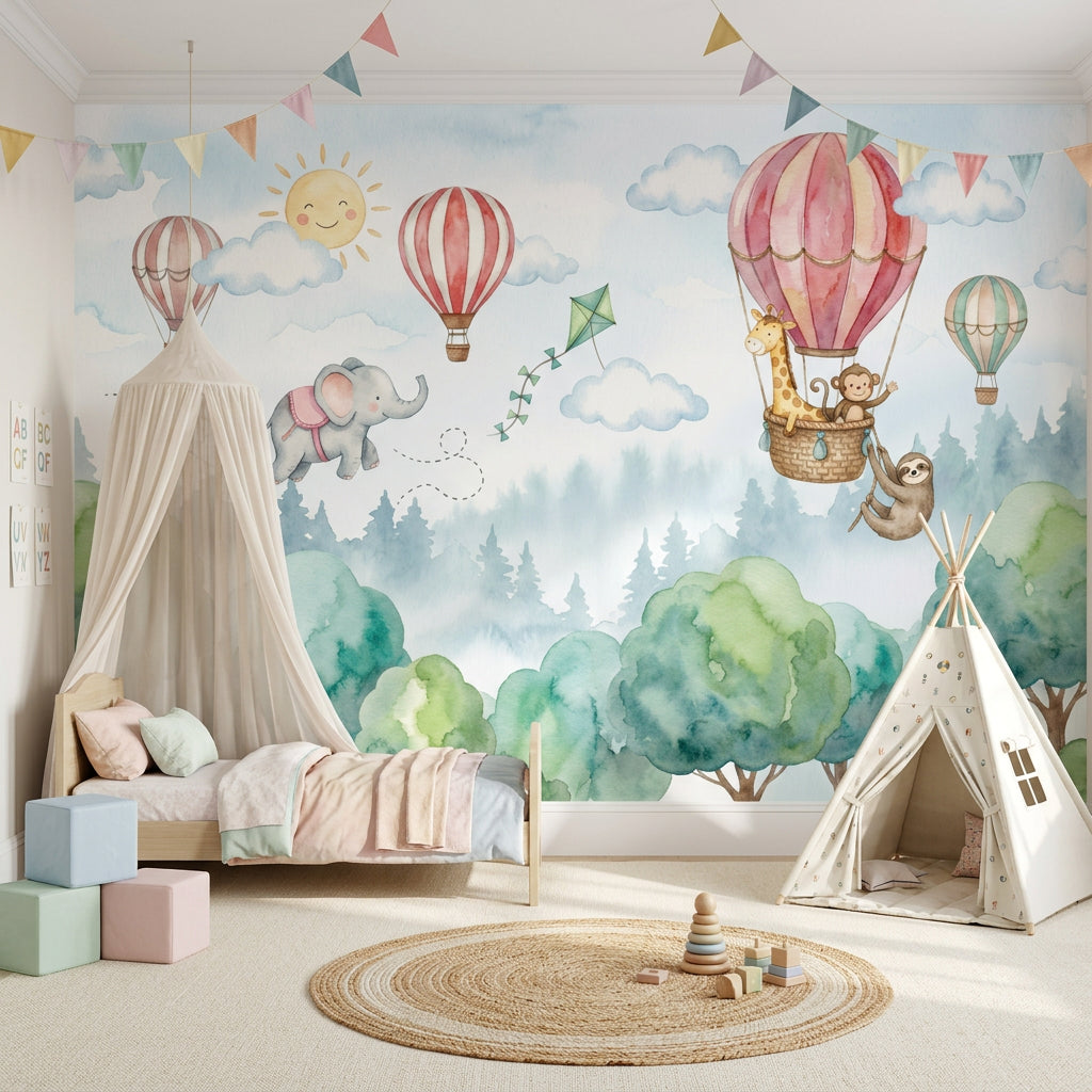 Misty Forest Wallpaper Woodland Removable Nursery Wall Decor