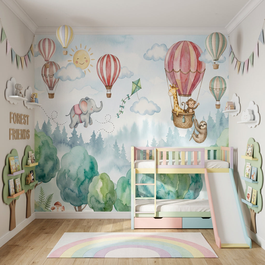 Misty Forest Wallpaper Woodland Removable Nursery Wall Decor