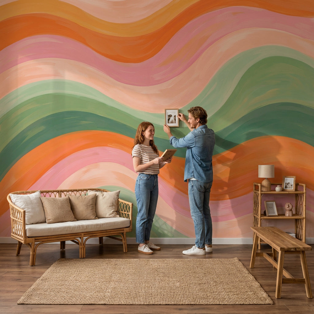 Mid Century Modern Wallpaper Retro Modern Removable Wall Decor