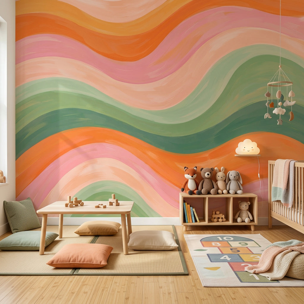 Mid Century Modern Wallpaper Retro Modern Removable Wall Decor