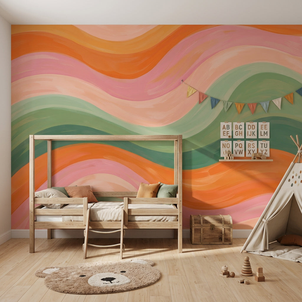 Mid Century Modern Wallpaper Retro Modern Removable Wall Decor