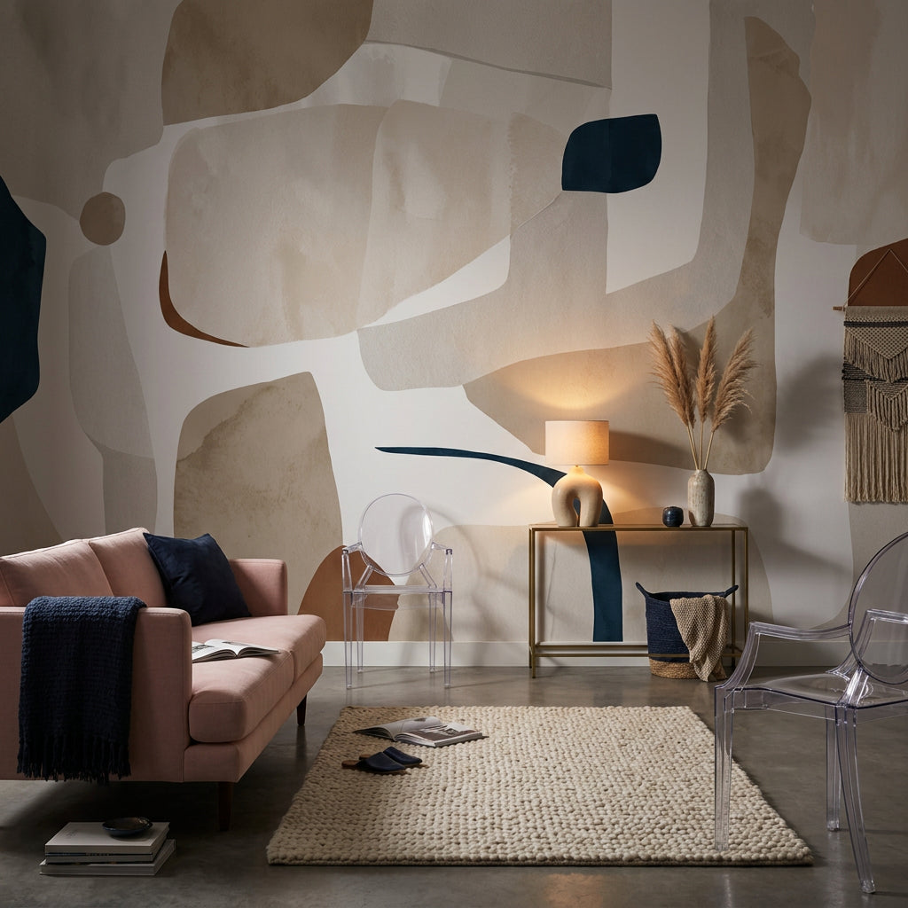 White Background Wallpaper Watercolor Texture Minimal Wall Mural