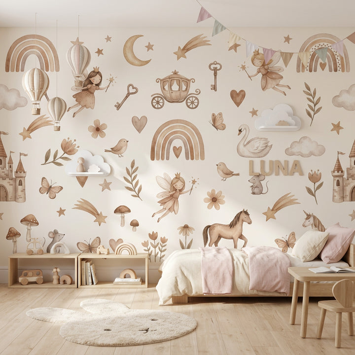 Fairytale Wallpaper Watercolor Removable Nursery Wall Decor