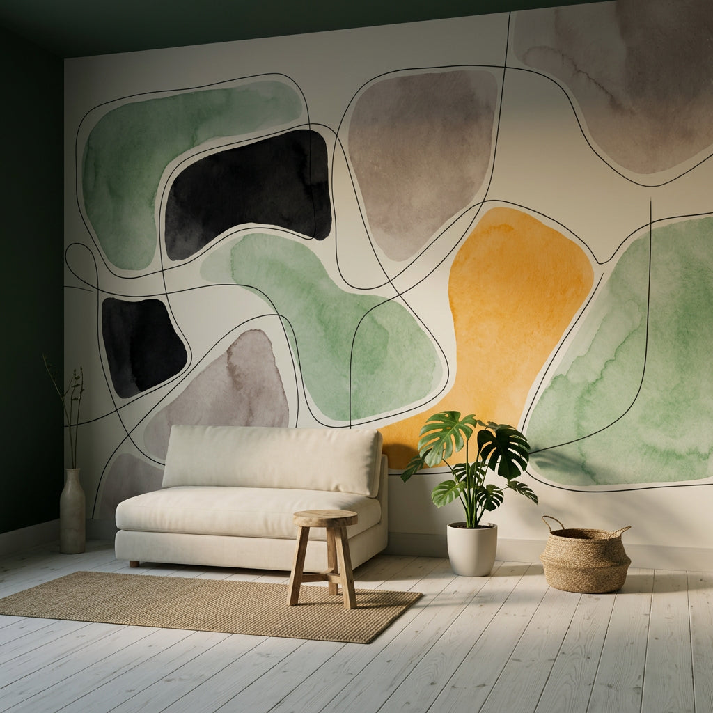 White Background Wallpaper Watercolor Texture Removable Wall Decor