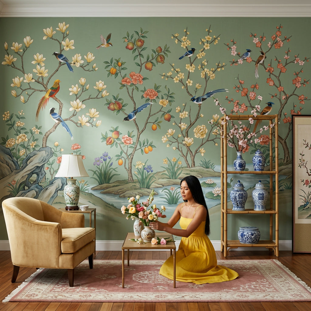 Pink Cherry Wallpaper Blossom Removable Spring Wall Decor