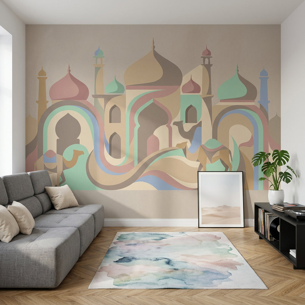 Islamic Architecture Wallpaper Desert Removable Arabian Wall Decor