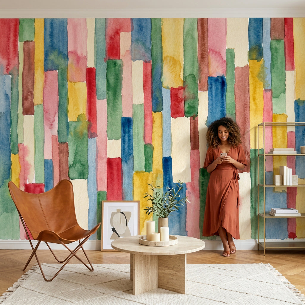 Paper Texture Wallpaper Watercolor Abstract Removable Wall Decor