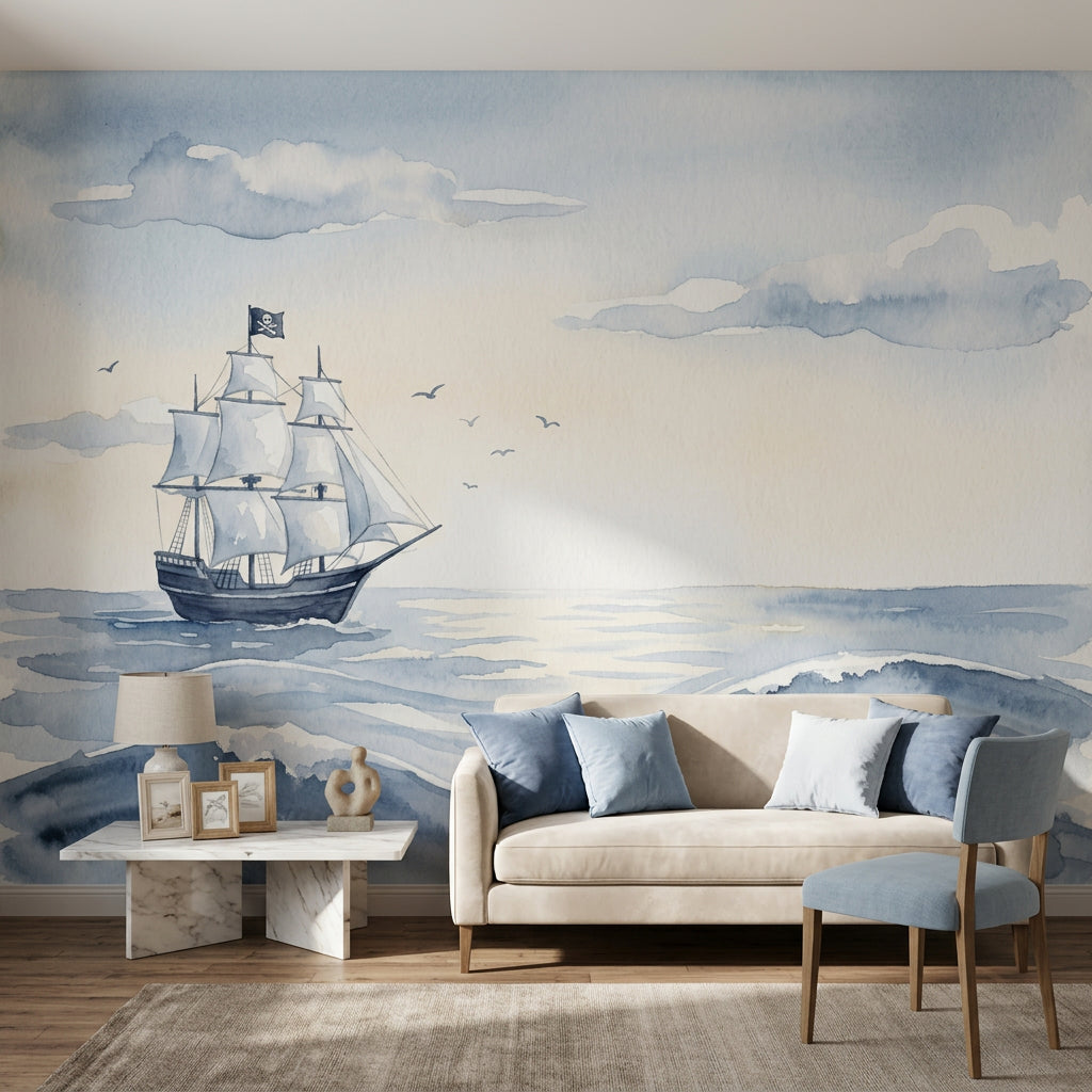 Cloudy Sky Wallpaper Overcast Removable Stormy Horizon Wall Decor