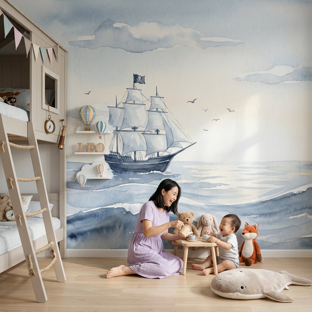 Cloudy Sky Wallpaper Overcast Removable Stormy Horizon Wall Decor