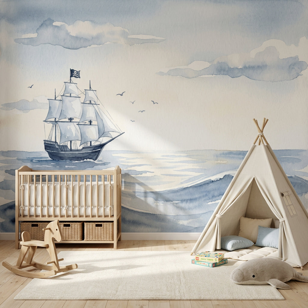 Cloudy Sky Wallpaper Overcast Removable Stormy Horizon Wall Decor