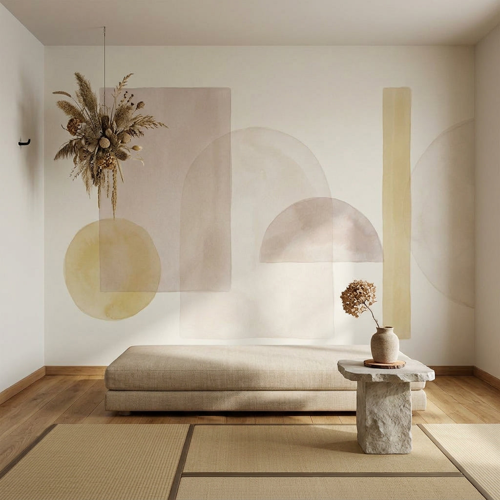 Abstract Wallpaper Geometric Removable Watercolor Wall Decor