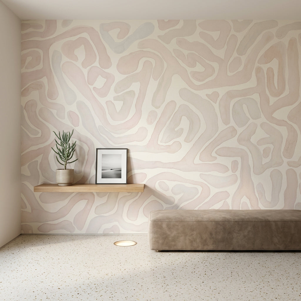 Topographic Map Wallpaper Contour Lines Removable Abstract Wall Decor