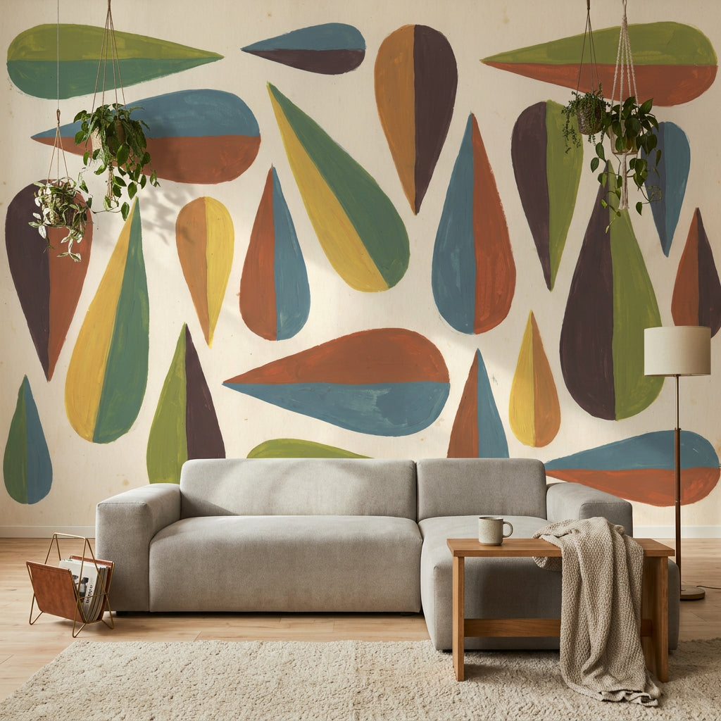 Mid Century Modern Wallpaper Retro Removable Modern Wall Decor