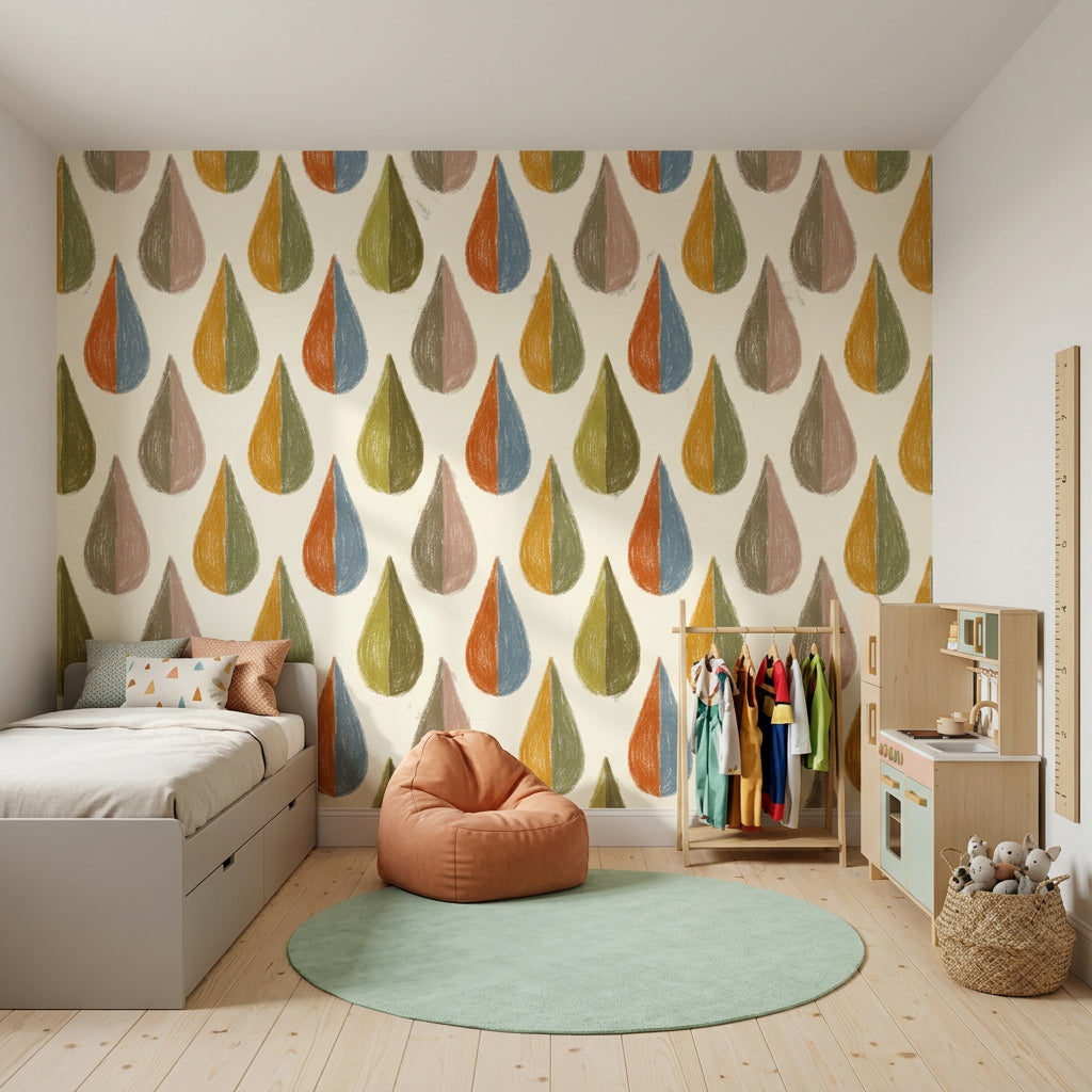 Mid Century Modern Wallpaper Retro Geometric Shapes Wall Mural