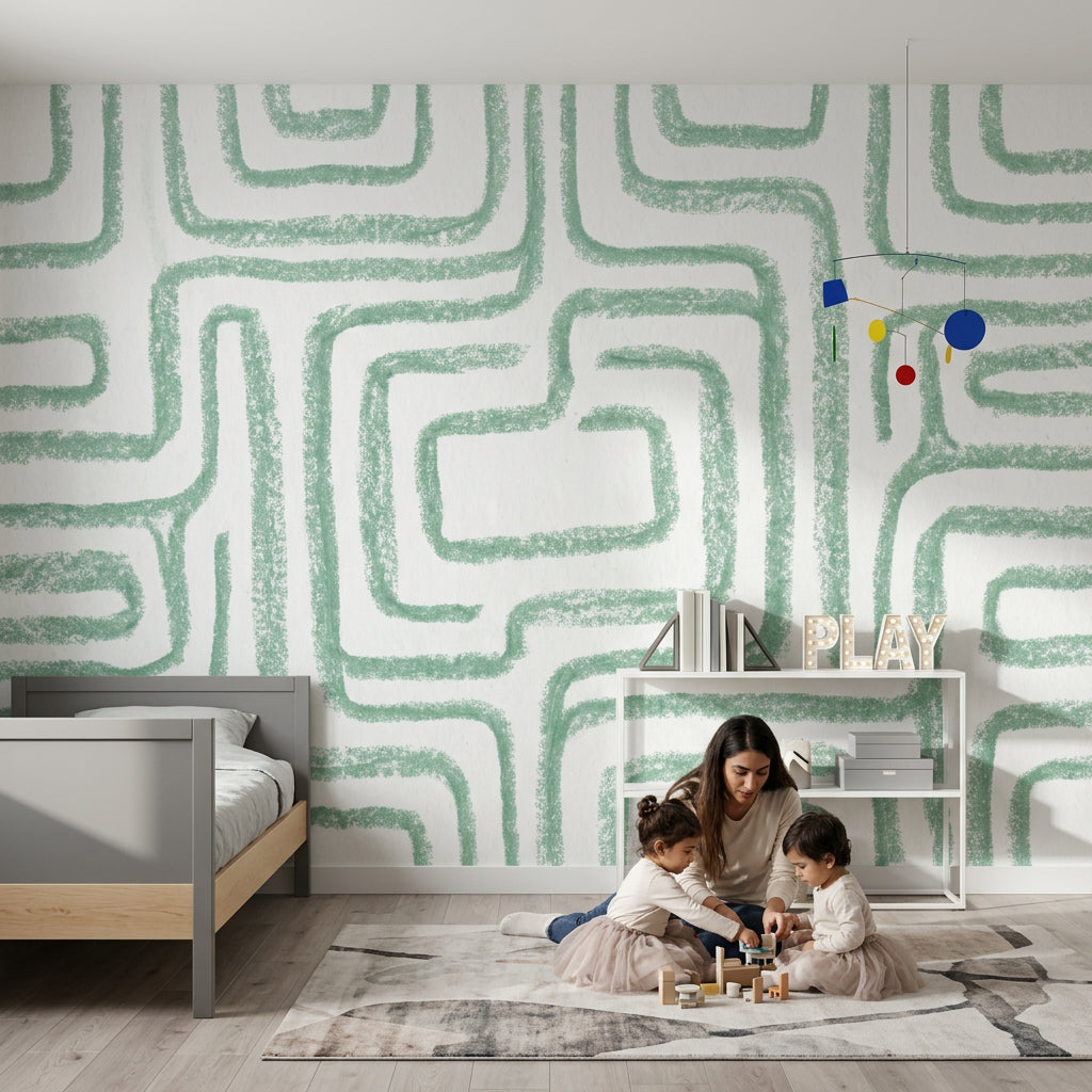 White Background Wallpaper Minimal Removable Geometric Wall Decor