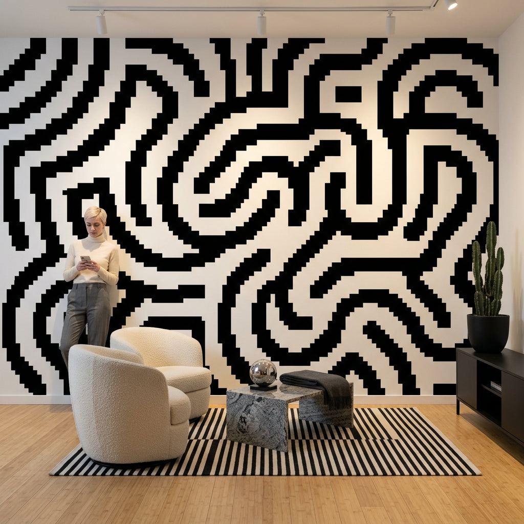 White Background Wallpaper Minimal Modern Wall Mural